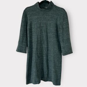 ZARA Mock Neck Sweater Dress Green Medium